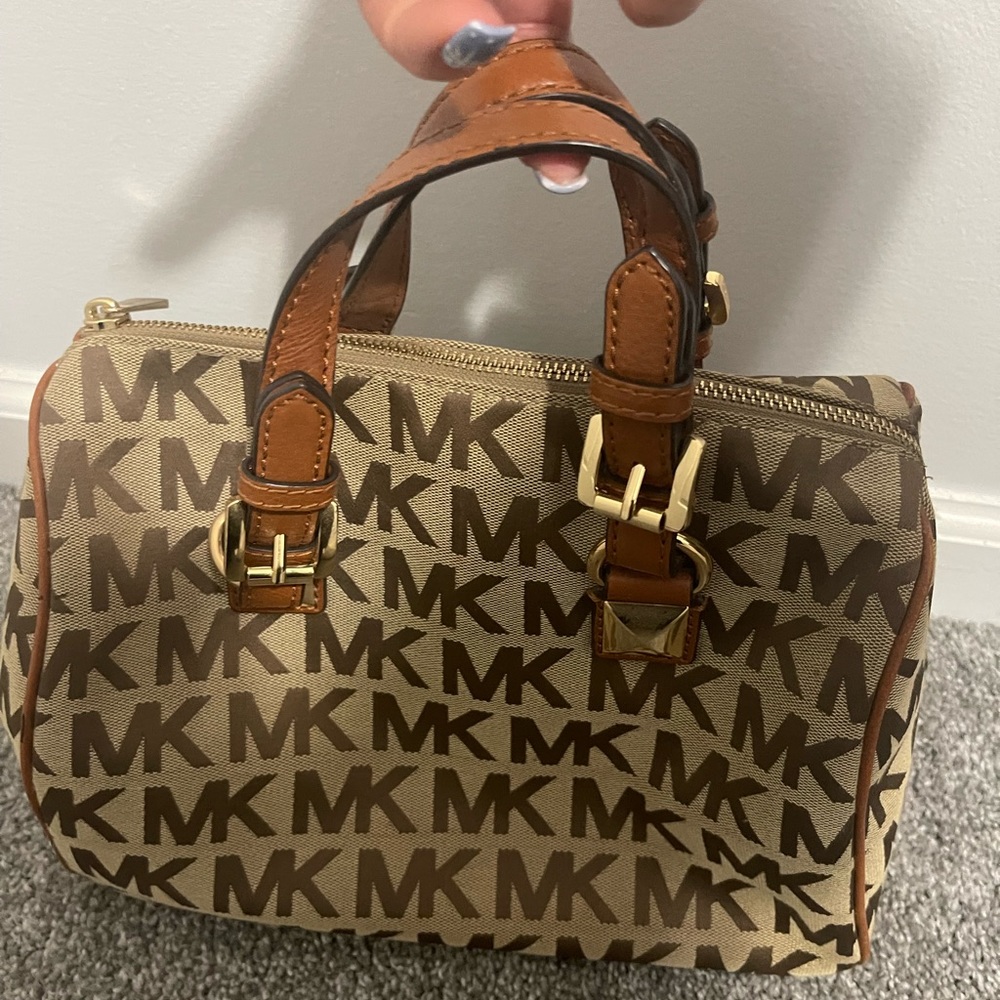 Small brown and tan Michael Kors bag